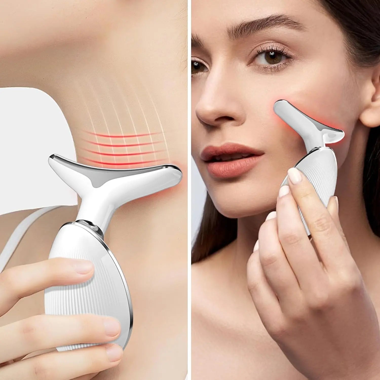 Cotsoco 7 Color Facial Massager Tool, Facial and Neck Massager with 7 LED Light, Skin Care Device, Suitable for Neck Facial Leg, Gift for Women Mother