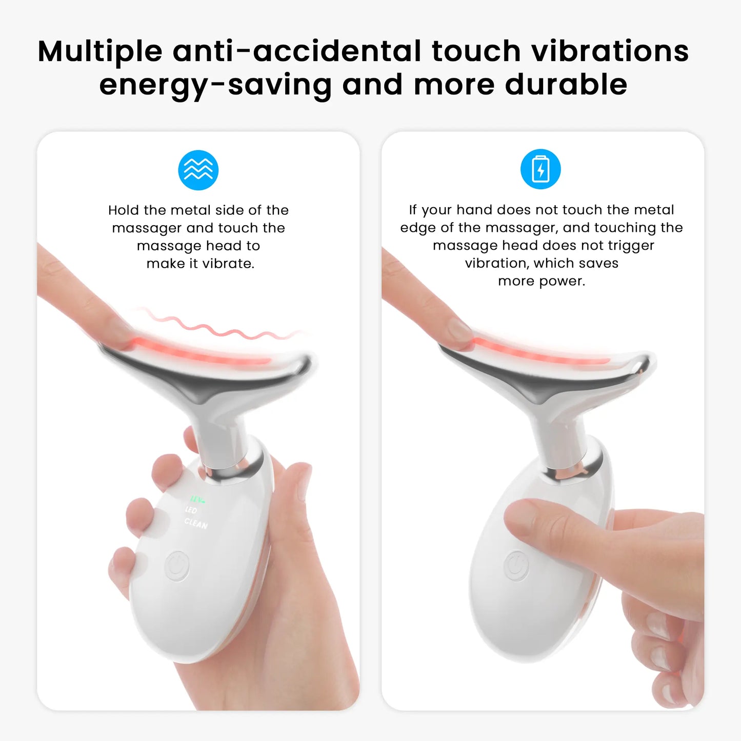 Cotsoco 7 Color Facial Massager Tool, Facial and Neck Massager with 7 LED Light, Skin Care Device, Suitable for Neck Facial Leg, Gift for Women Mother
